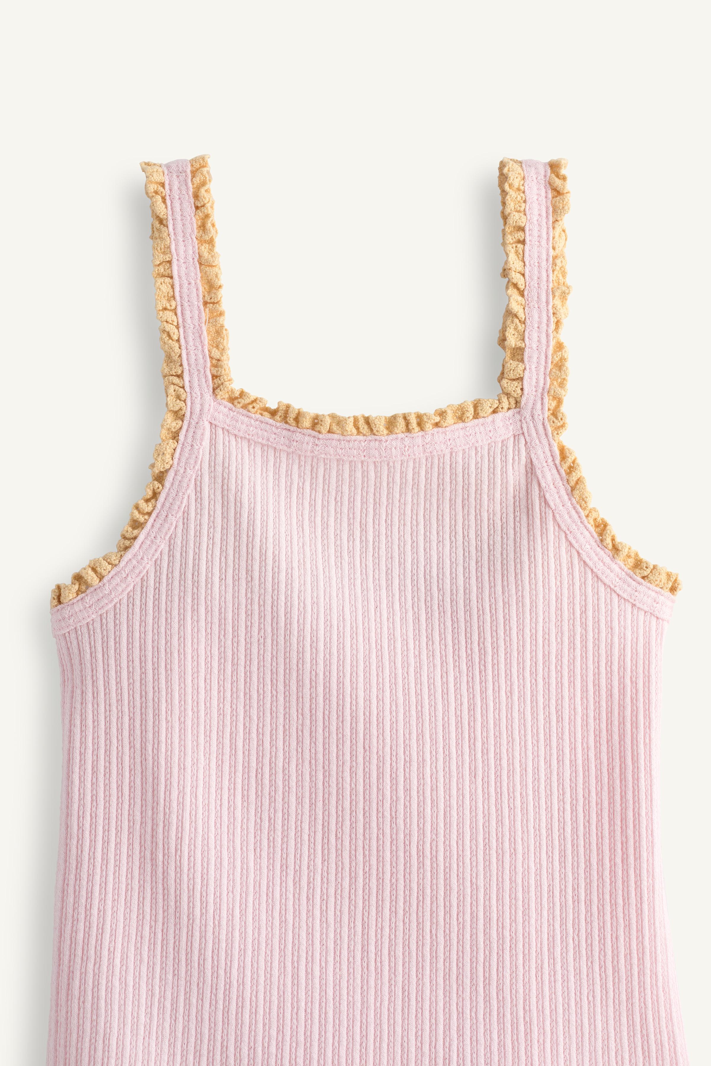 LIMITED EDITION CONTRAST LACE RIB STRAP TOP